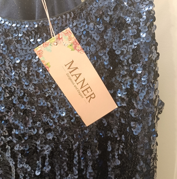 Sequin Navy Blue Prom / Cocktail Dress NWT - Picture 3 of 5
